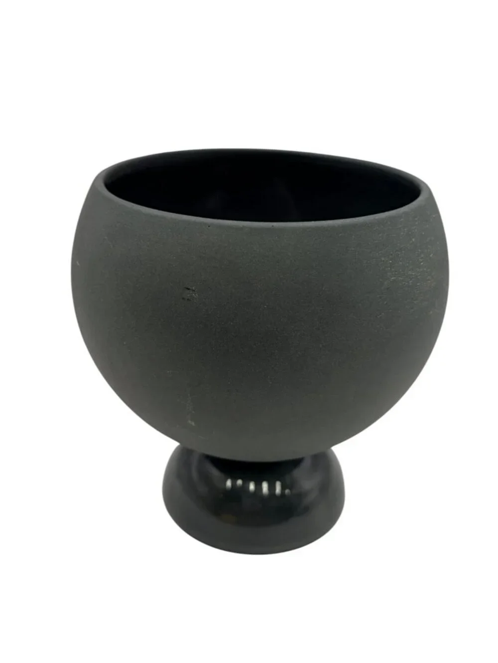 Ladder + Light Matte Black Pedestal Bowl Planter Minimalist Made in USA